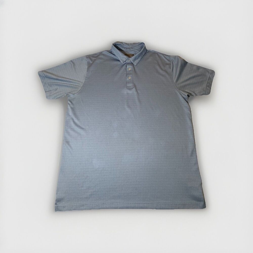 Pebble Beach Performance Polo Shirt Mens XL Light Blue Golf Short Sleeve